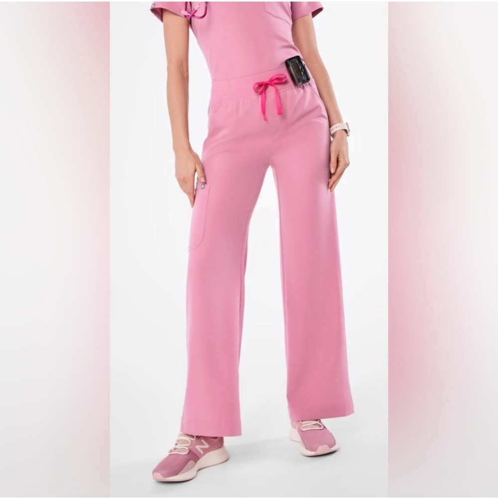 Figs Women's Chalk Pink Wide Leg Pants